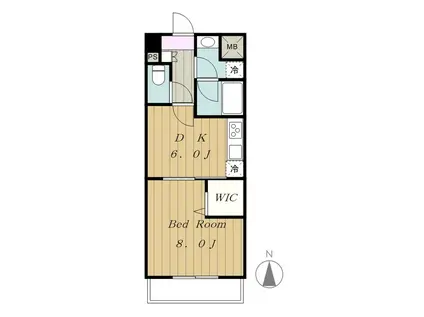 ヴェルドミールII(1DK/3階)の間取り写真