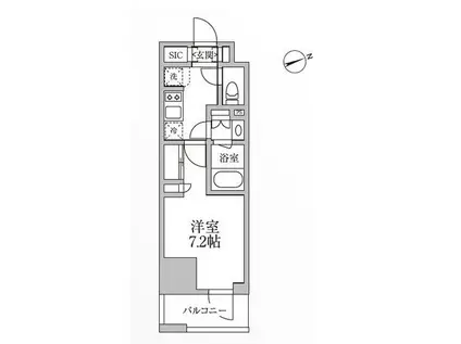 レジディア新御徒町II(1K/6階)の間取り写真