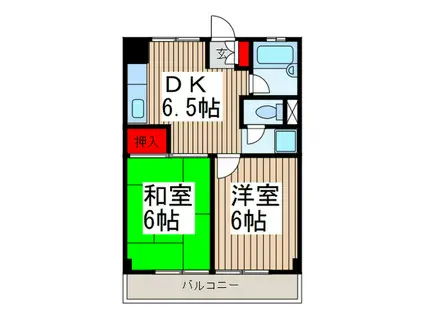第一荻島ユニティ(2DK/2階)の間取り写真
