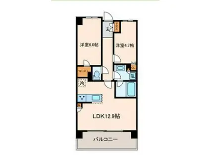 リビオ新宿ザ・レジデンス(2LDK/3階)の間取り写真