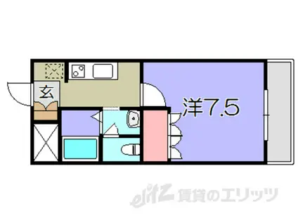 メゾンラヴィアンローズII(1K/2階)の間取り写真