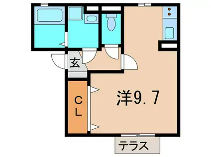 セジュールバッシーモ(ワンルーム/1階)の間取り写真