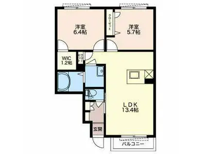 メゾン ド オリーブII(2LDK/1階)の間取り写真