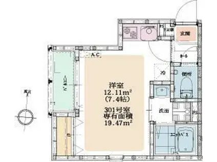 VILLABRISE常盤(ワンルーム/3階)の間取り写真