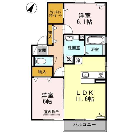 JODEN(2LDK/2階)の間取り写真