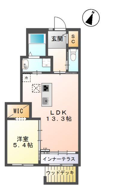 PORTE(1LDK/1階)の間取り写真