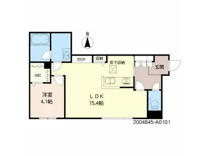 SHAMAISON ALIVIO(1LDK/1階)の間取り写真