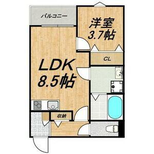 LECOCON中村(1LDK/2階)の間取り写真