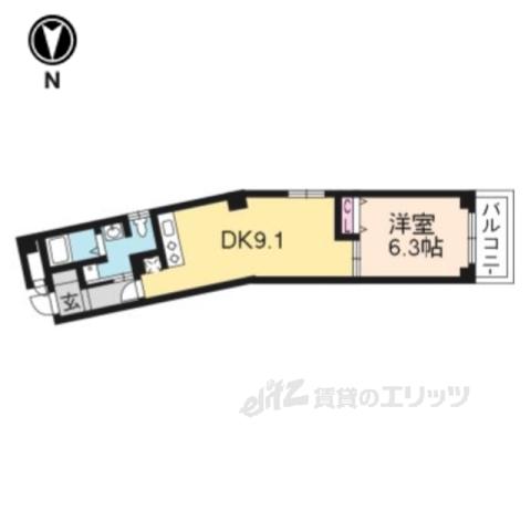 AMBELLIR(1DK/3階)の間取り写真