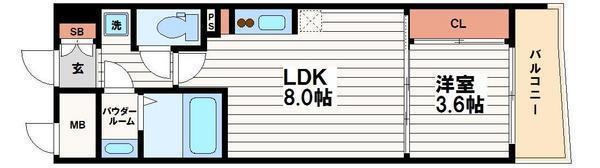 セレニテ北久宝寺(1LDK/15階)の間取り写真
