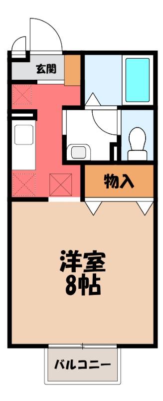 メゾンポアロ(ワンルーム/1階)の間取り写真