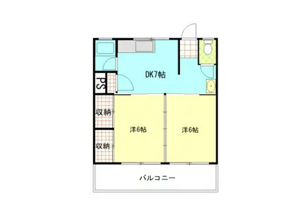 吉村建設ビル(2DK/2階)の間取り写真