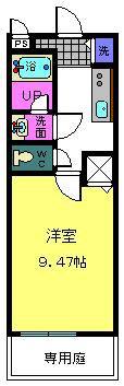 フジパレス水道路(1K/1階)の間取り写真