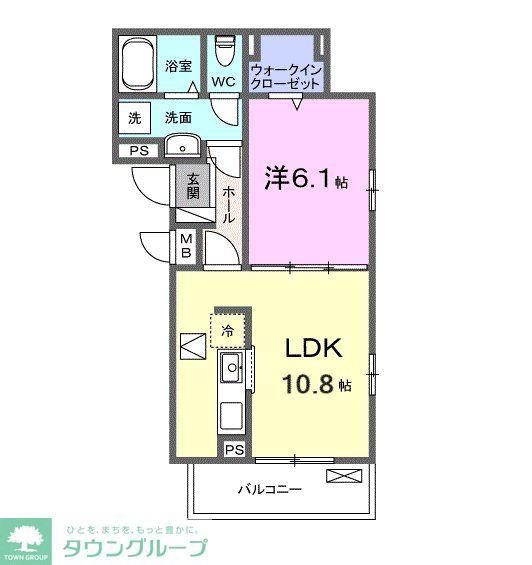 ルミエール(1LDK/1階)の間取り写真