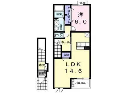 ビッグドリームIII(1LDK/2階)の間取り写真