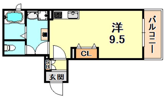 シャーメゾン ユニ 六甲(ワンルーム/3階)の間取り写真