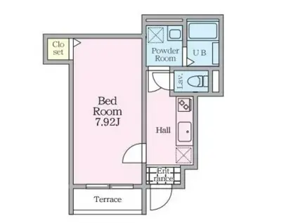 エトワールヴァリ プレリュード(1K/1階)の間取り写真
