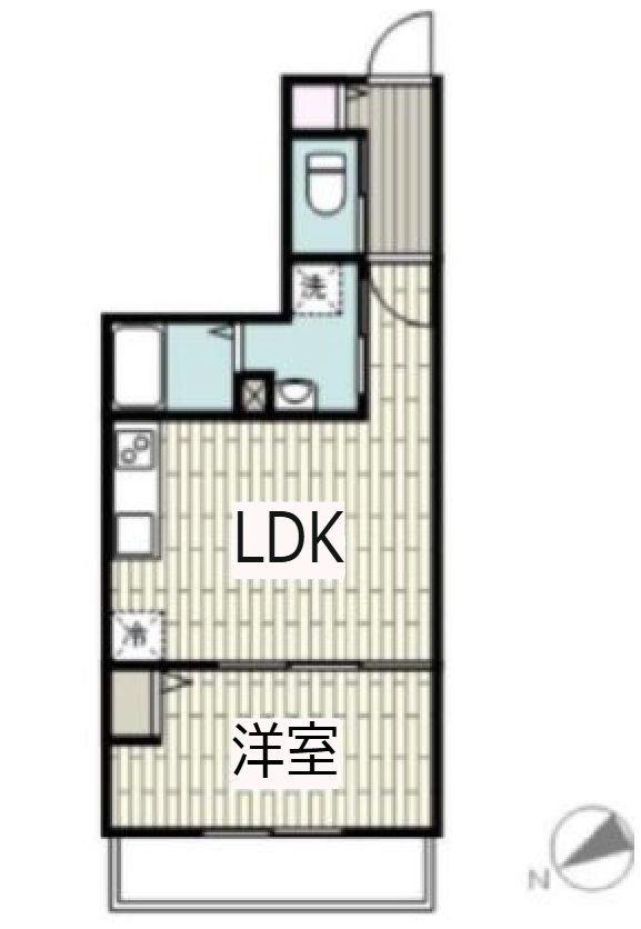 フルセイル古淵II(1LDK/1階)の間取り写真