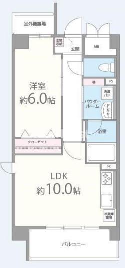 プレステイジEXE(1LDK/4階)の間取り写真