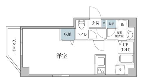 DREAMIA上野御徒町(ワンルーム/2階)の間取り写真