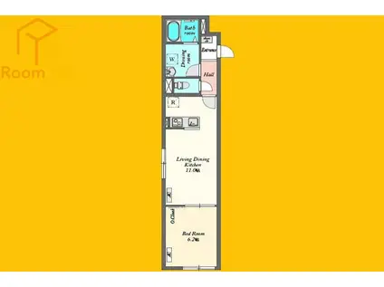 新宿ウエスト PLACE(1LDK/2階)の間取り写真