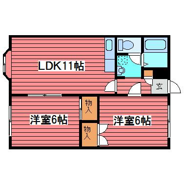 広和ハイツNO8(2LDK/4階)の間取り写真