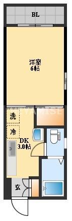 フォーミン21(1K/1階)の間取り写真