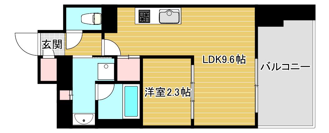 J.GRAN COURT京町堀(1LDK/13階)の間取り写真