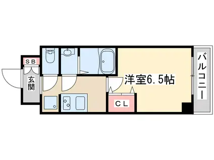 ARTIZA江坂(1K/5階)の間取り写真