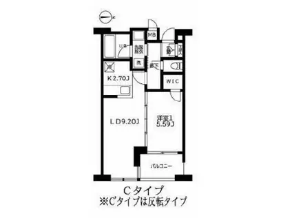 カーザビアンカ(1LDK/2階)の間取り写真