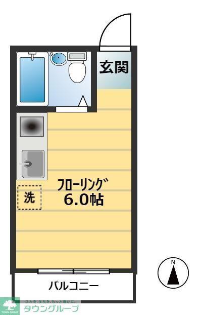 シントビル(ワンルーム/2階)の間取り写真