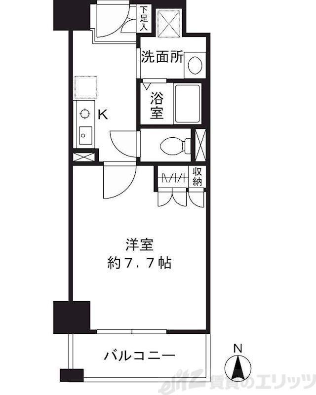 シャンピアコート茨木(1K/7階)の間取り写真