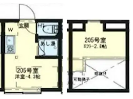 アーバンプレイス高田馬場VII(ワンルーム/2階)の間取り写真