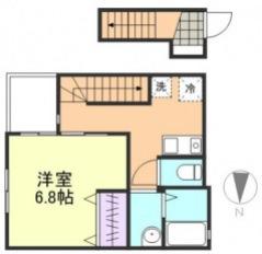 CASA ウエスト(1K/2階)の間取り写真