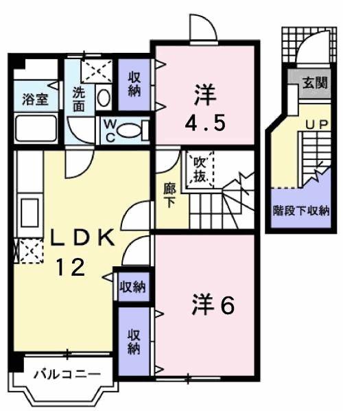 ブライトメゾン(2LDK/2階)の間取り写真