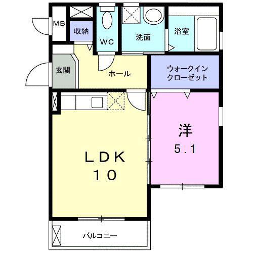 グランツ(1LDK/1階)の間取り写真