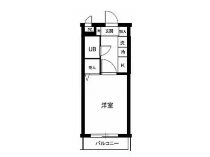 スカイコート成増(1K/3階)の間取り写真