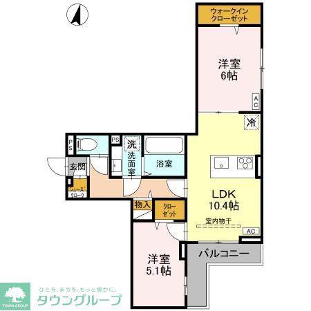 D-ROOM南越谷(2LDK/3階)の間取り写真