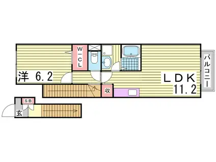 オプティマ(1LDK/2階)の間取り写真