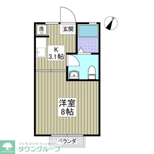 エコーハイツA(1K/2階)の間取り写真