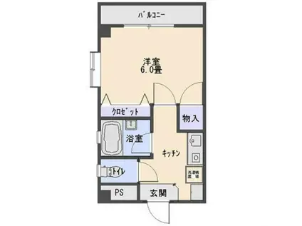 エステート鹿沼(1K/4階)の間取り写真