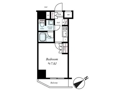 アルコバレーノカワサキ(1K/14階)の間取り写真