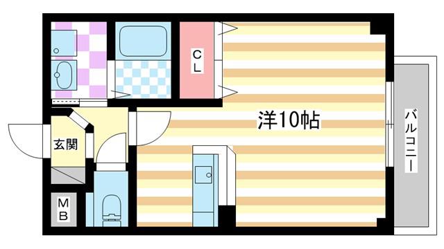 グランソーレ(1K/1階)の間取り写真