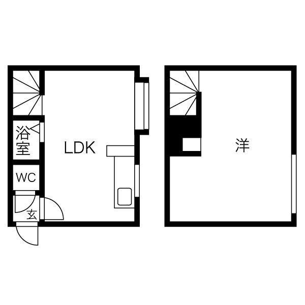 AMS山鼻(1LDK/2階)の間取り写真