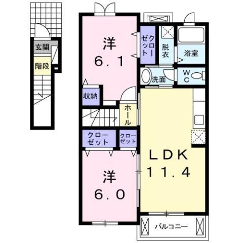 マイルストーンズ(2LDK/2階)の間取り写真