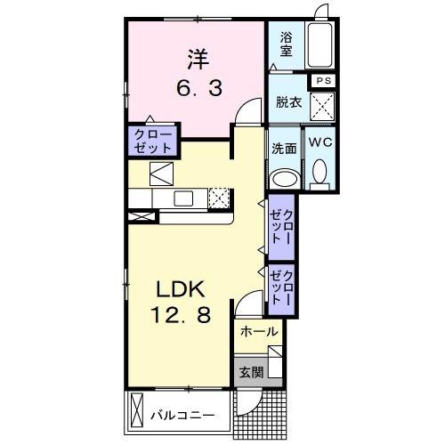 Y・ソナタII(1LDK/1階)の間取り写真