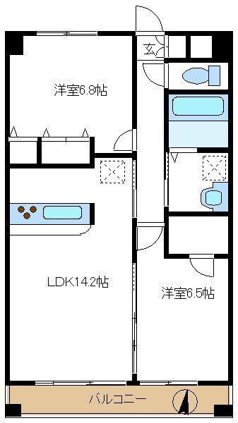 BELLE FLEUR(2LDK/5階)の間取り写真