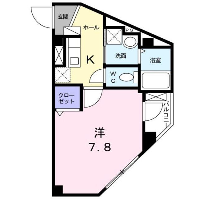 サンパレスM(1K/3階)の間取り写真
