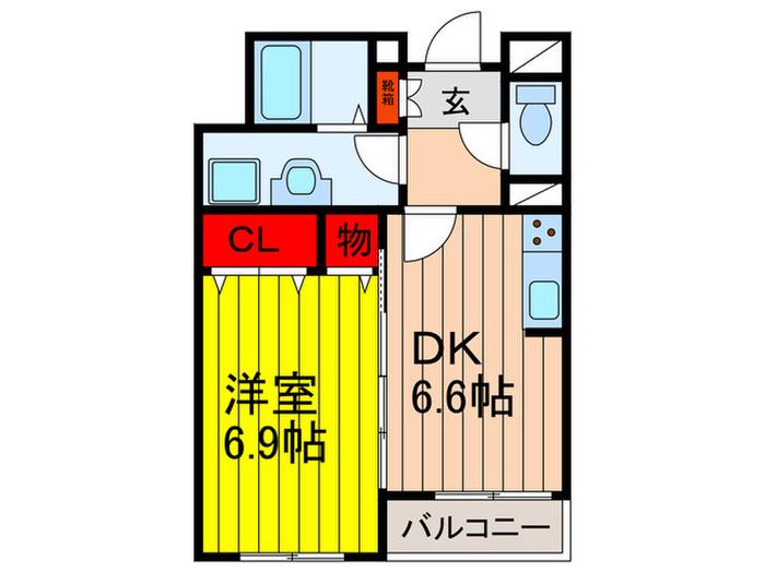 アバンザール(1DK/1階)の間取り写真