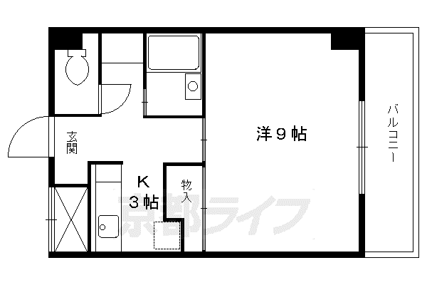 ホライズン衣棚(1K/1階)の間取り写真